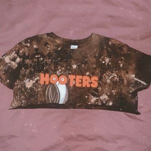 Distressed + Cropped Hooters Shirt
